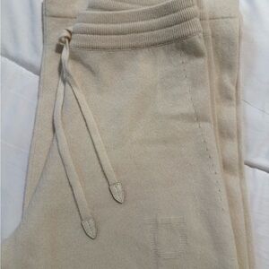 Ferragamo Cream Wide-Leg Sweats